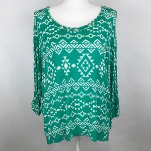 Rue 21 Teal Pull Over Top Large Dolmen Sleeves